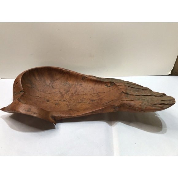 Vintage Wood Art Bowl Banks Peninsula Broadleaf New Zealand Signed 2001 22” - Picture 7 of 8